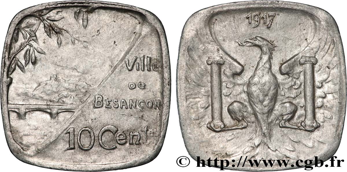 VILLE DE BESANCON 10 Centimes légère Ville de Besançon TTB