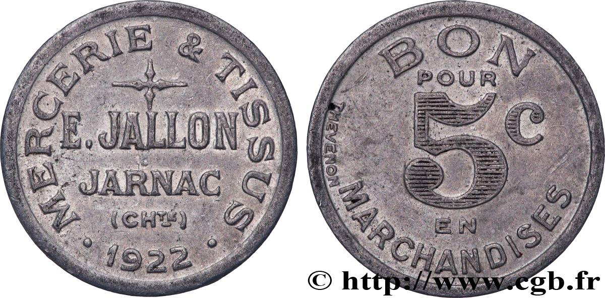 MERCERIE & TISSUS E. JALLON 5 Centimes Mercerie & Tissus Jallon - Jarnac MBC+