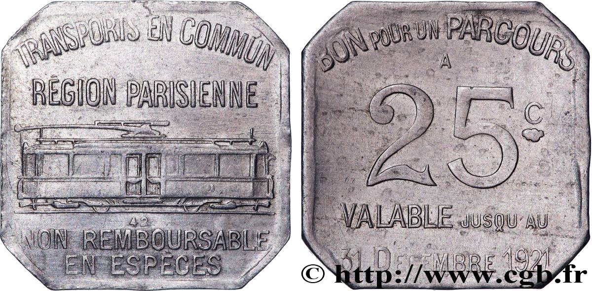 TRANSPORTS EN COMMUN REGION PARISIENNE 25 Centimes Transports en commun Région Parisienne VF