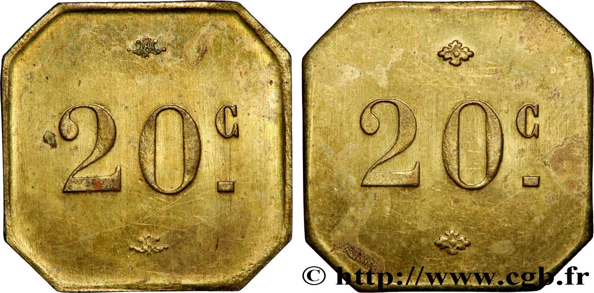 MONNAIE DE NÉCESSITÉ DIVERSES NON ATTRIBUES 20 Centimes XF