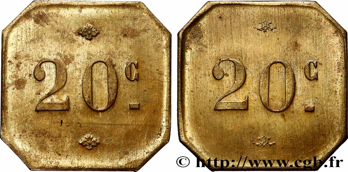 MONNAIE DE NÉCESSITÉ DIVERSES NON ATTRIBUES 20 Centimes XF