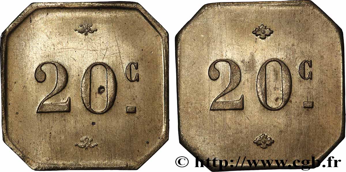 MONNAIE DE NÉCESSITÉ DIVERSES NON ATTRIBUES 20 Centimes SS
