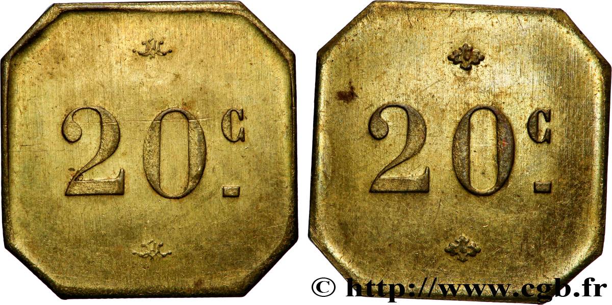 MONNAIE DE NÉCESSITÉ DIVERSES NON ATTRIBUES 20 Centimes XF