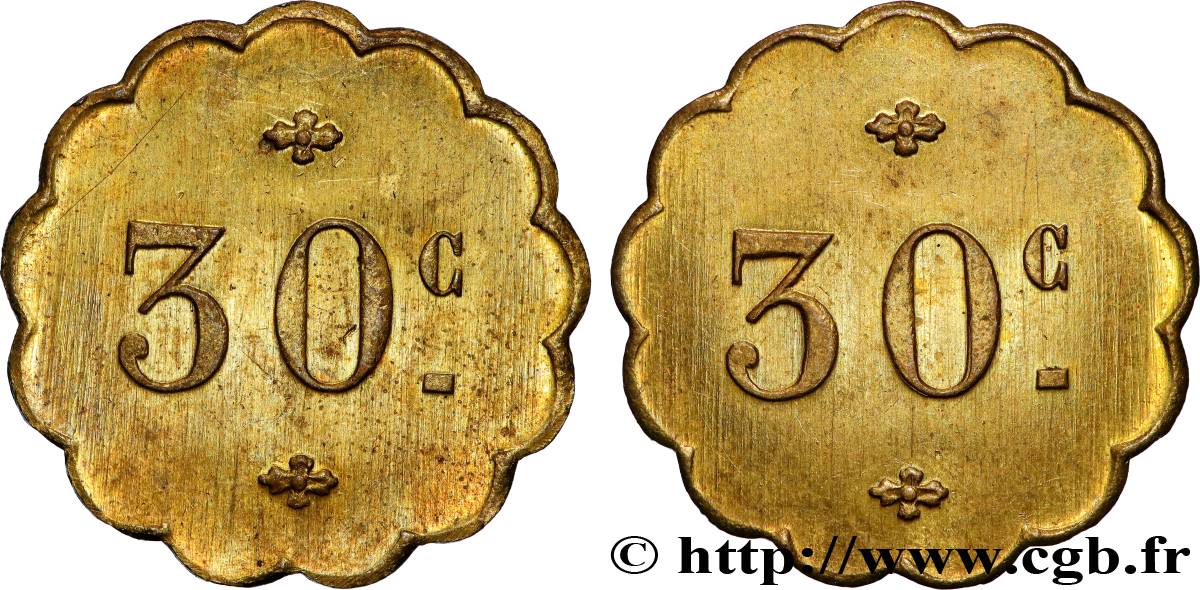 MONNAIE DE NÉCESSITÉ DIVERSES NON ATTRIBUES 30 Centimes TTB
