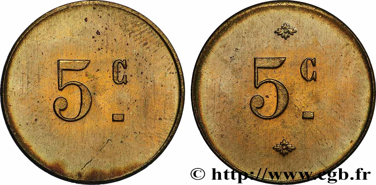 MONNAIE DE NÉCESSITÉ DIVERSES NON ATTRIBUES 5 Centimes XF