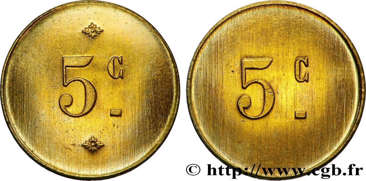 MONNAIE DE NÉCESSITÉ DIVERSES NON ATTRIBUES 5 Centimes TTB