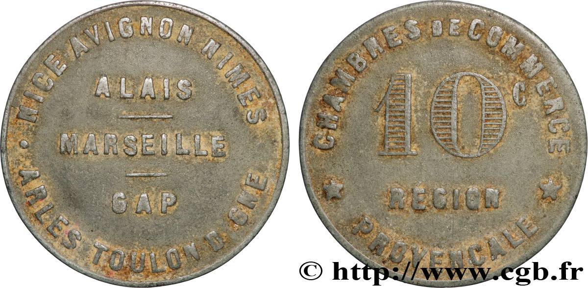 CHAMBRES DE COMMERCE REGION PROVENCALE 10 Centimes Chambre de Commerce Région Provençale VF