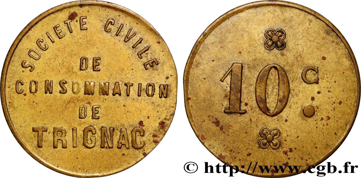 NECESSITÉ (MONNAIES ET JETONS DE... ) THEMES DIVERS 10 Centimes Société civile de consommation XF