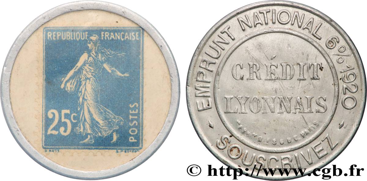 CREDIT LYONNAIS Timbre 25 Centimes TTB