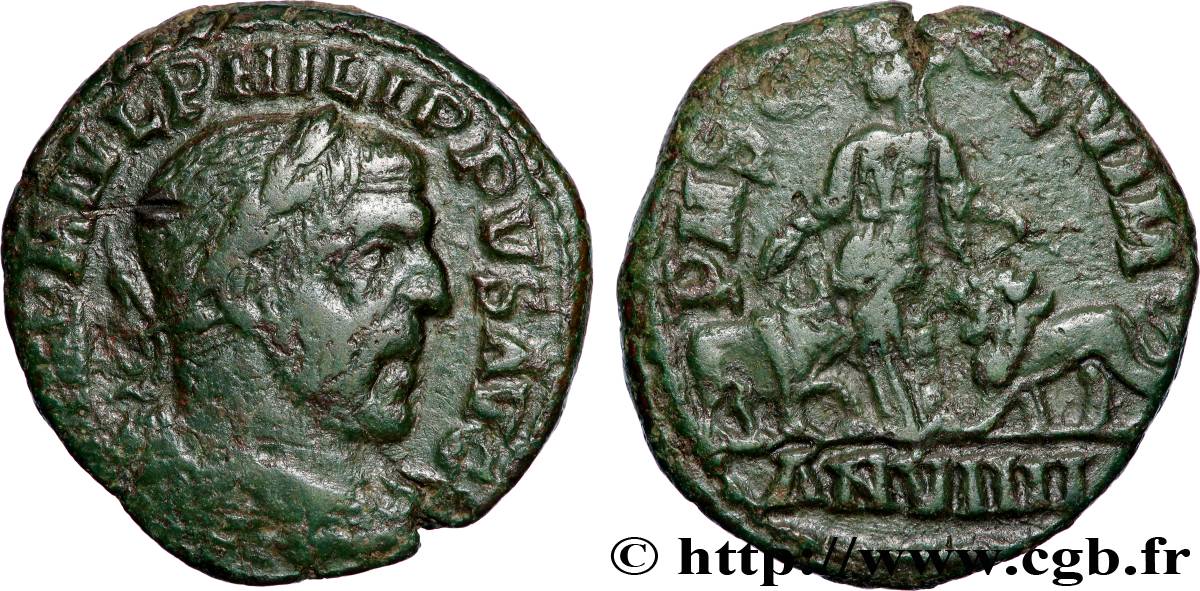 PHILIPPE Ier L ARABE Sesterce TTB