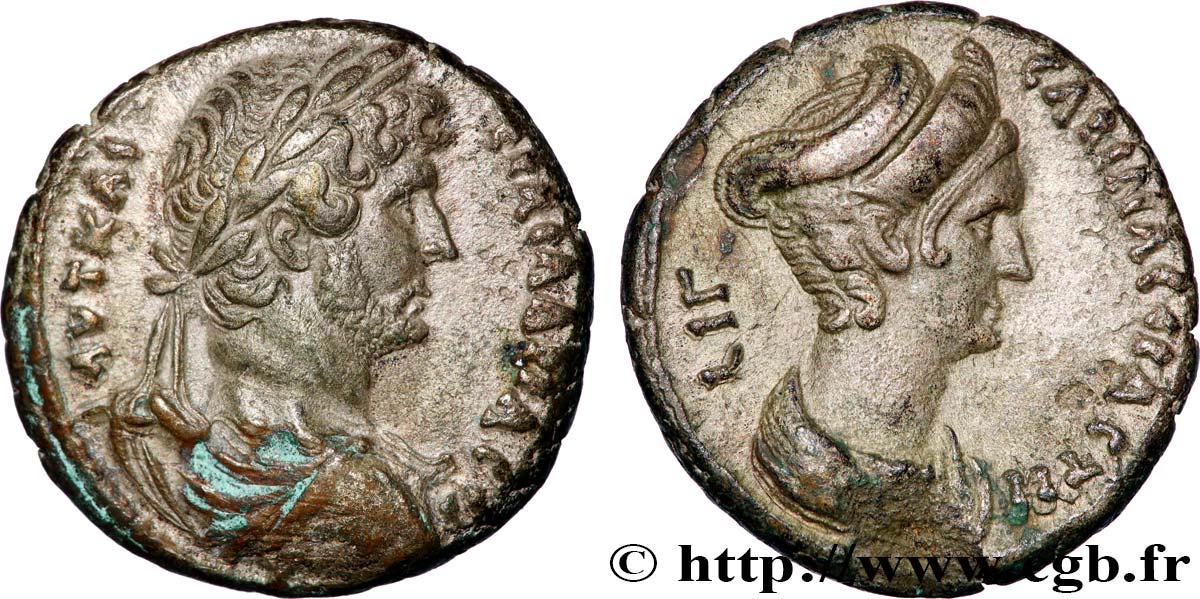 HADRIEN et SABINE Tétradrachme TTB+