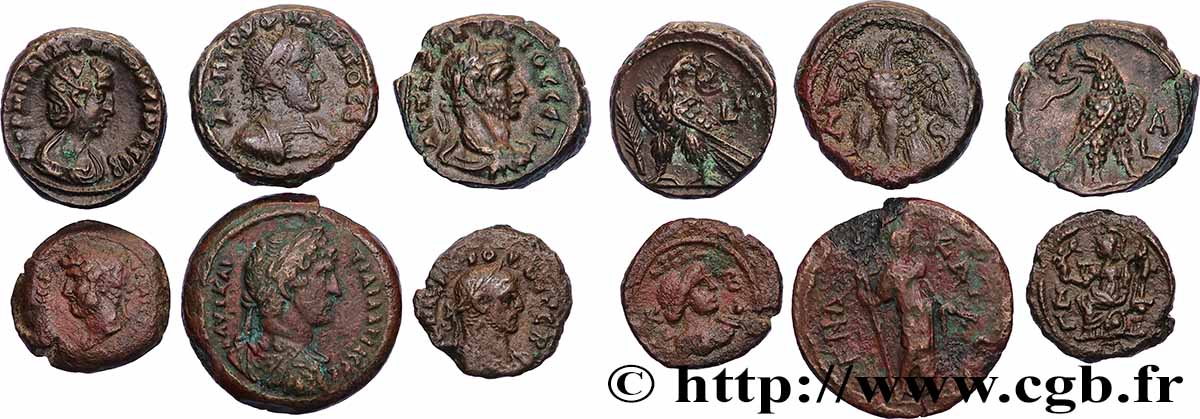 LOTS Lot de 6 monnaies d’Alexandrie lot