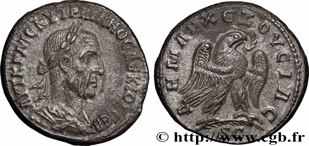 TRAJAN DÈCE Tétradrachme syro-phénicien TTB/TTB+