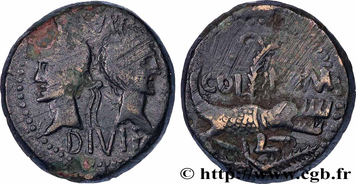 AUGUSTE et AGRIPPA Dupondius q.BB