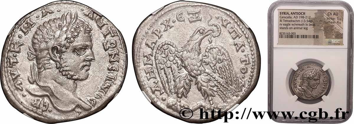 CARACALLA Tétradrachme syro-phénicien EBC/SC