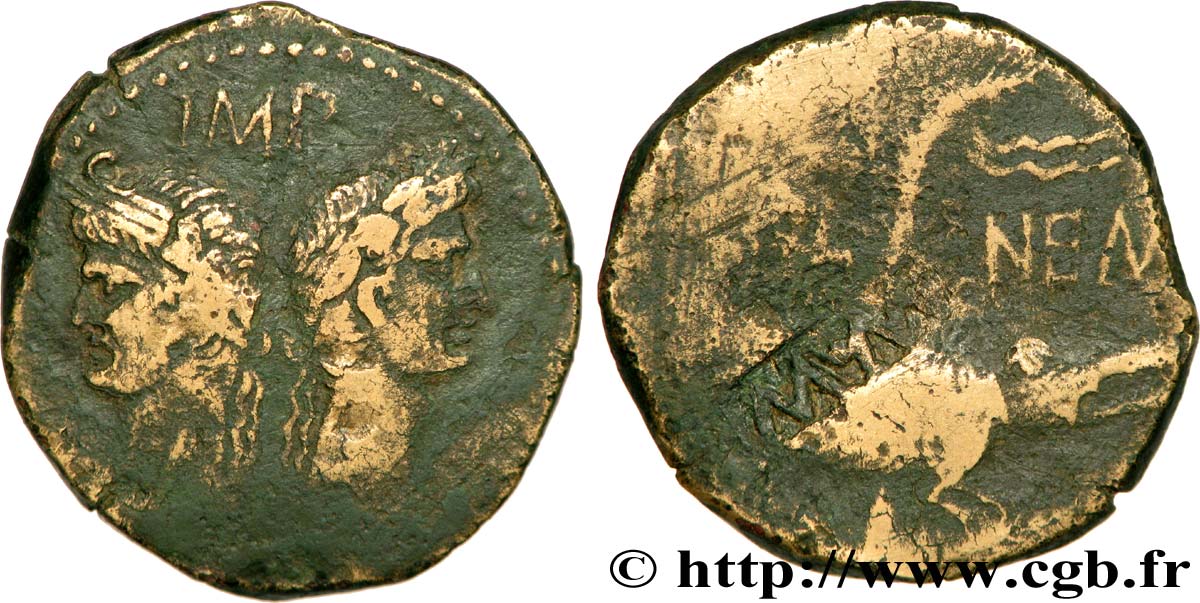 AUGUSTE et AGRIPPA Dupondius TB+/TB