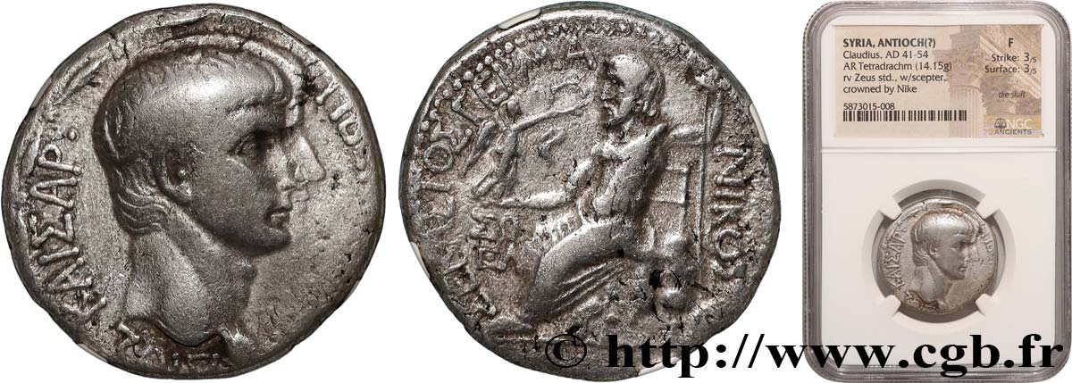 CLAUDIUS Tétradrachme syro-phénicien XF
