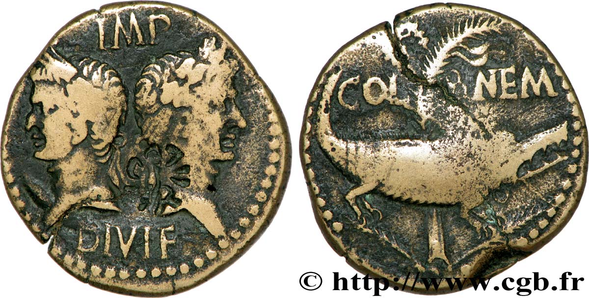 AUGUSTE et AGRIPPA Dupondius BB/q.BB