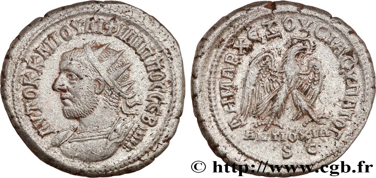 PHILIPPUS I. ARABS Tétradrachme syro-phénicien VZ