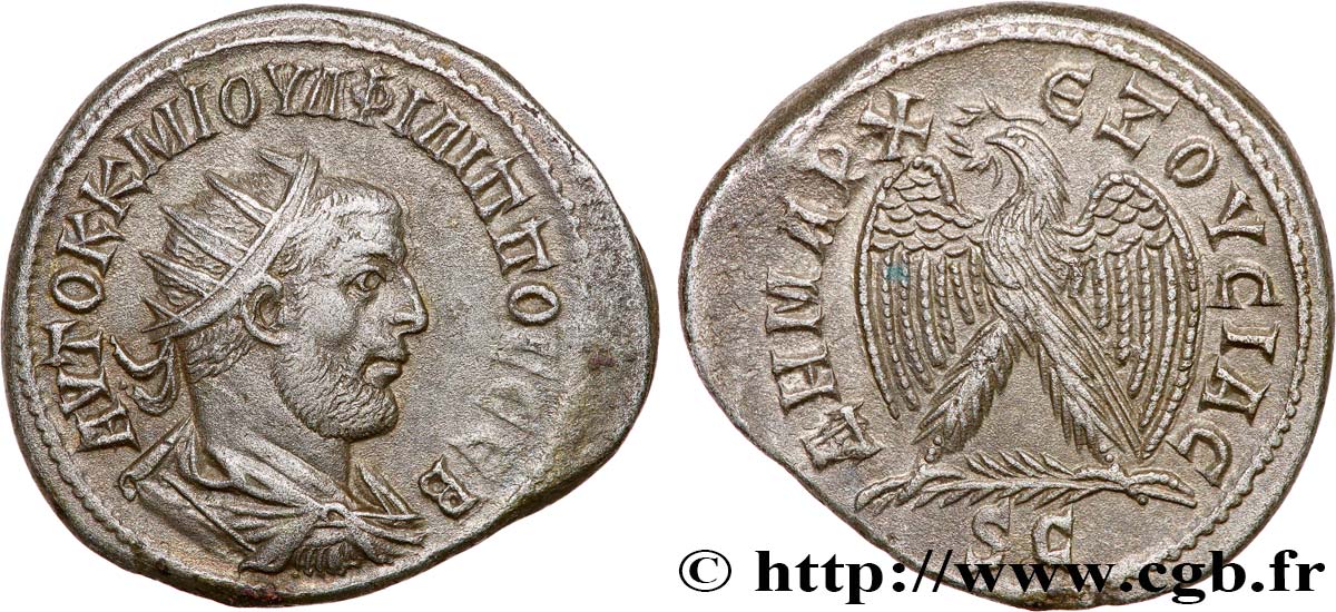 PHILIPPUS I. ARABS Tétradrachme syro-phénicien VZ