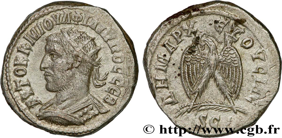 PHILIPPUS I. ARABS Tétradrachme syro-phénicien VZ