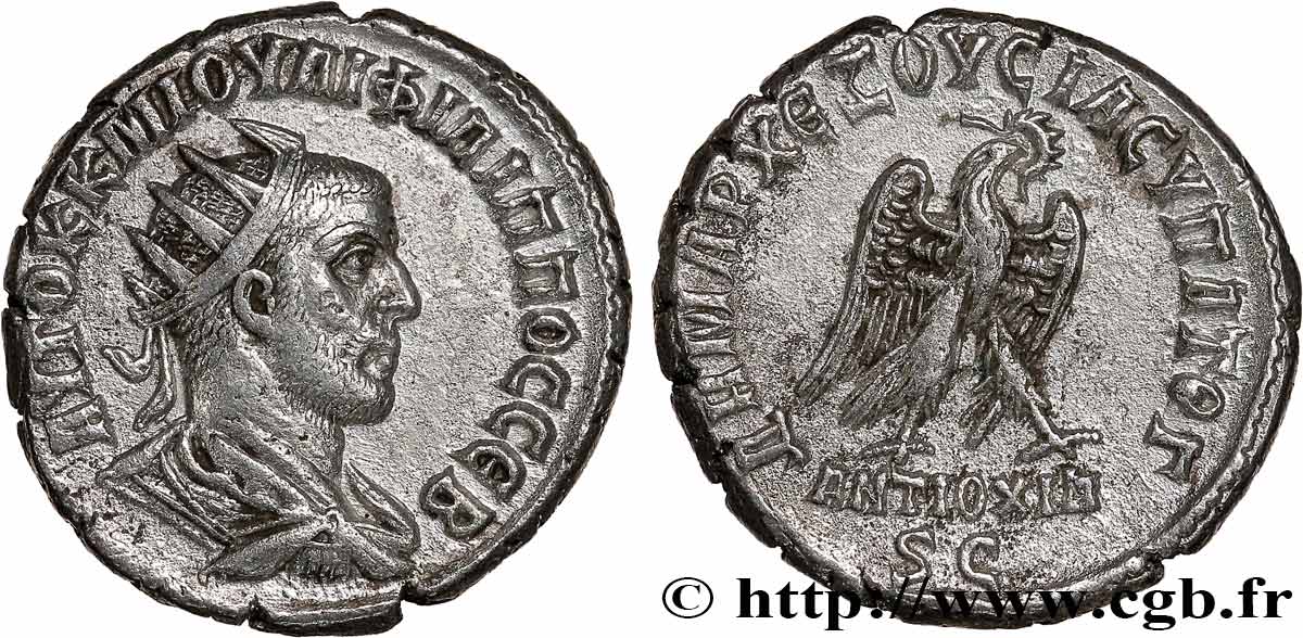 PHILIPPUS I. ARABS Tétradrachme syro-phénicien VZ