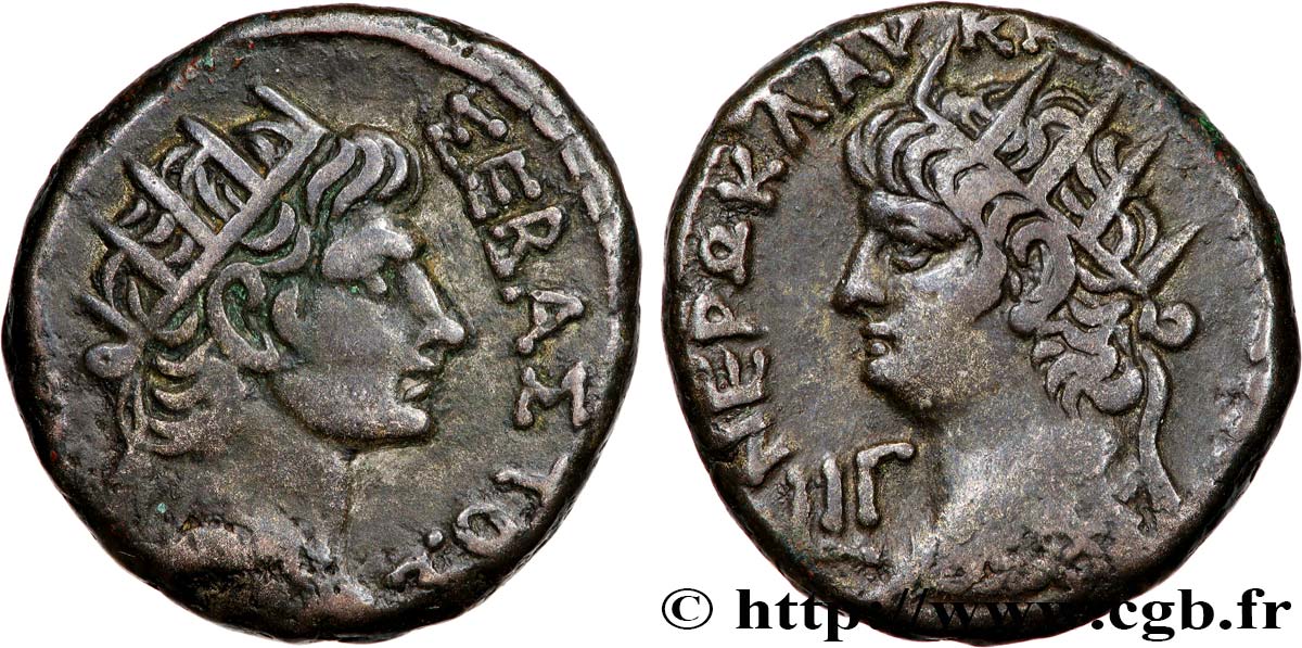 NERO and AUGUSTUS Tétradrachme AU