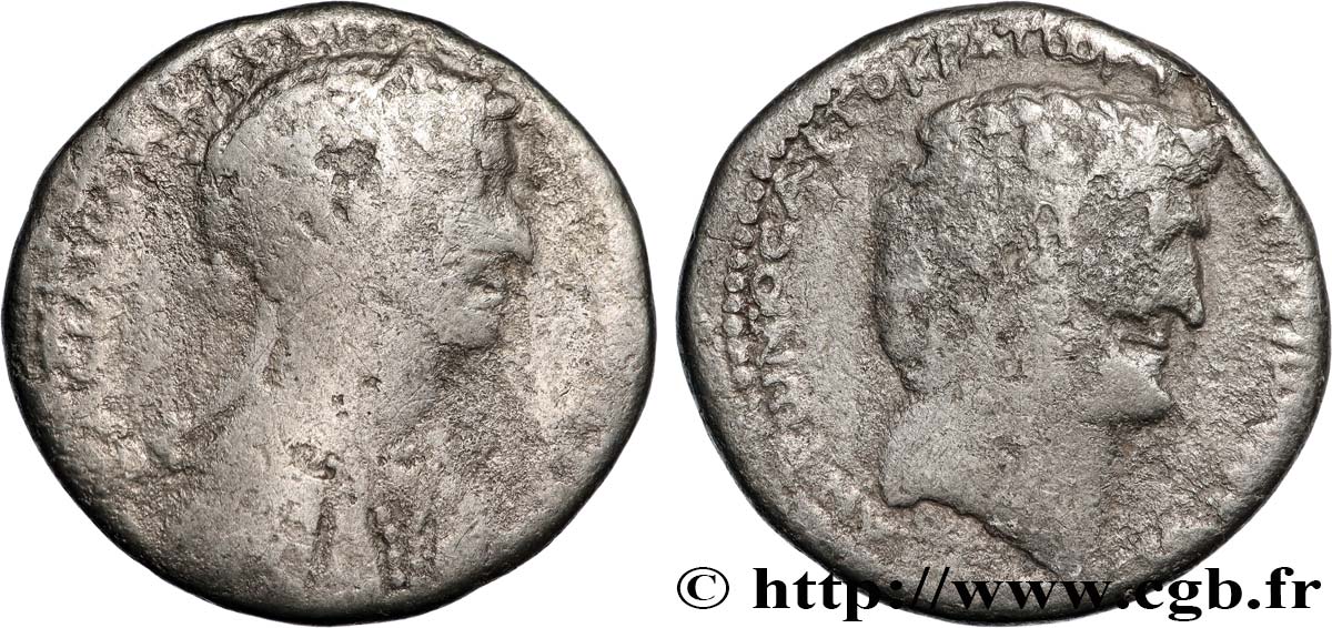 CLEOPATRA VII and MARK ANTONY Tétradrachme syro-phénicien VF