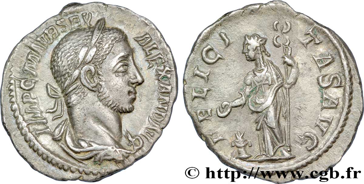 SEVERUS ALEXANDER  Denier XF/VF