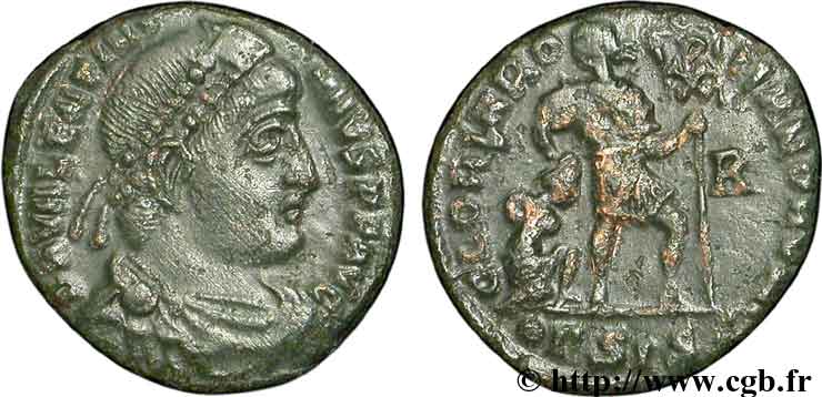 VALENTINIEN Ier  Nummus, (PB, Æ 3) TTB+