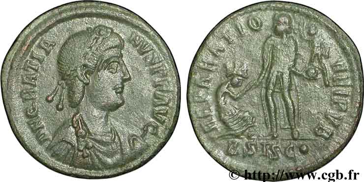 GRATIEN Maiorina pecunia, (MB, Æ 2) TTB+
