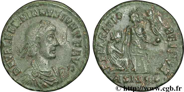VALENTINIANUS II Maiorina pecunia, (MB, Æ 2) VZ
