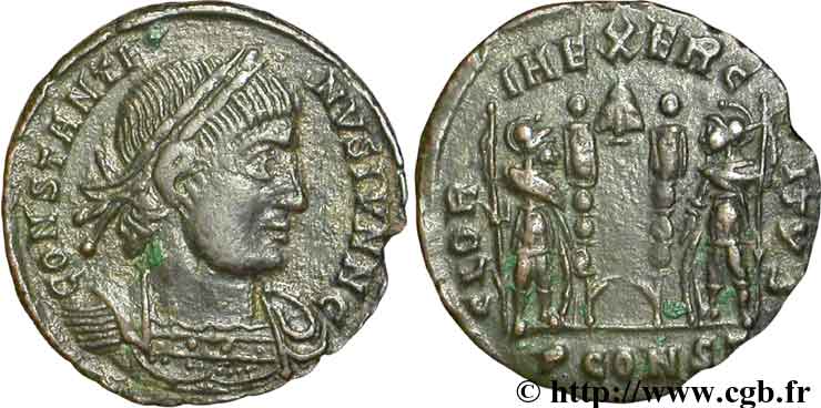 CONSTANTIN II Centenionalis ou nummus TTB+