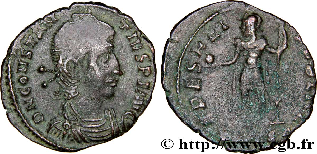 CONSTANTIUS II Nummus, (PB, Æ 3) XF