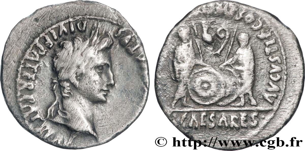 AUGUSTUS, CAIUS and LUCIUS Denier VF