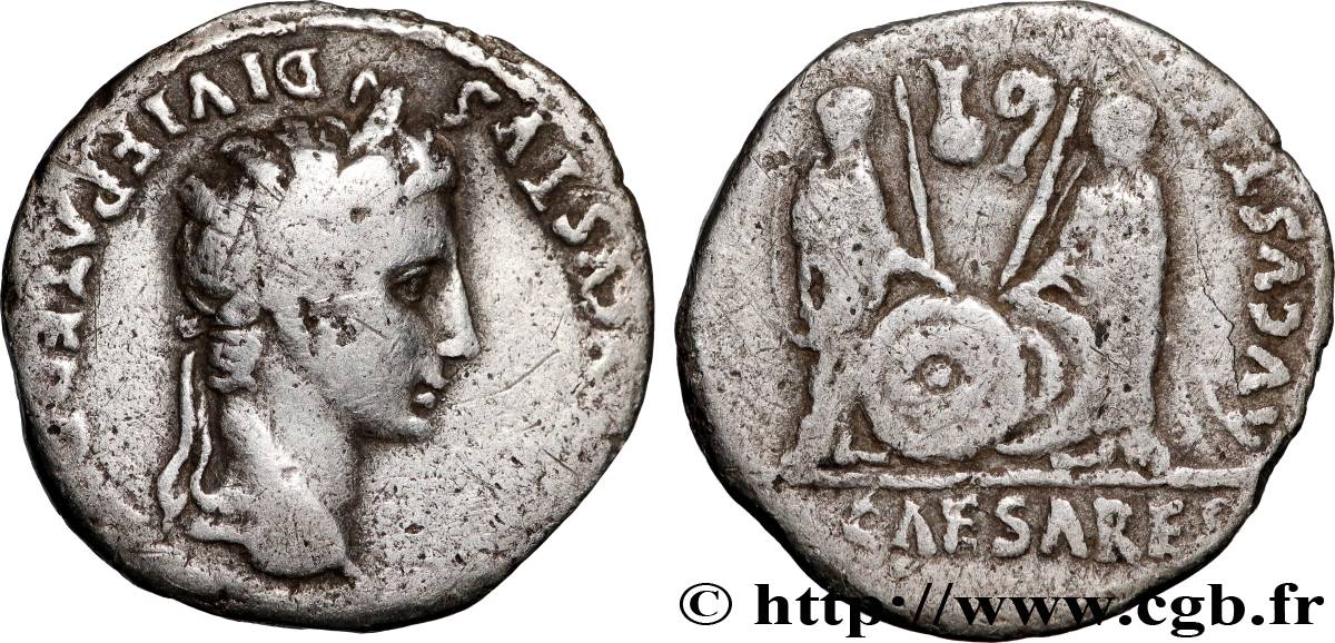 AUGUSTUS, CAIUS and LUCIUS Denier VF