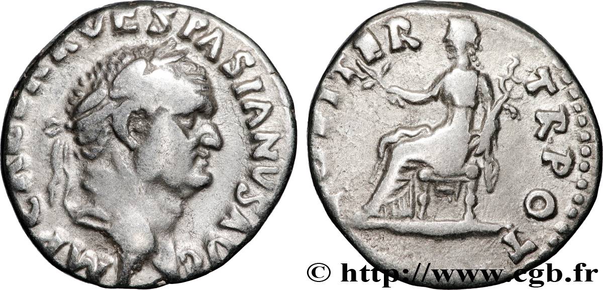 VESPASIAN Denier AU/XF