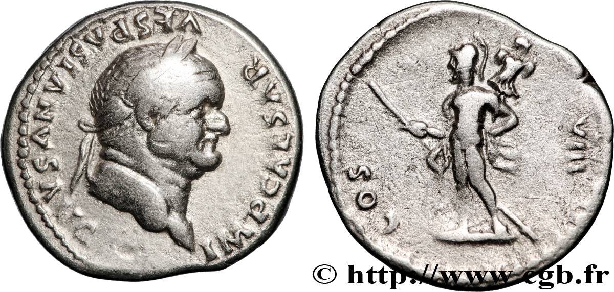 VESPASIAN Denier AU/XF