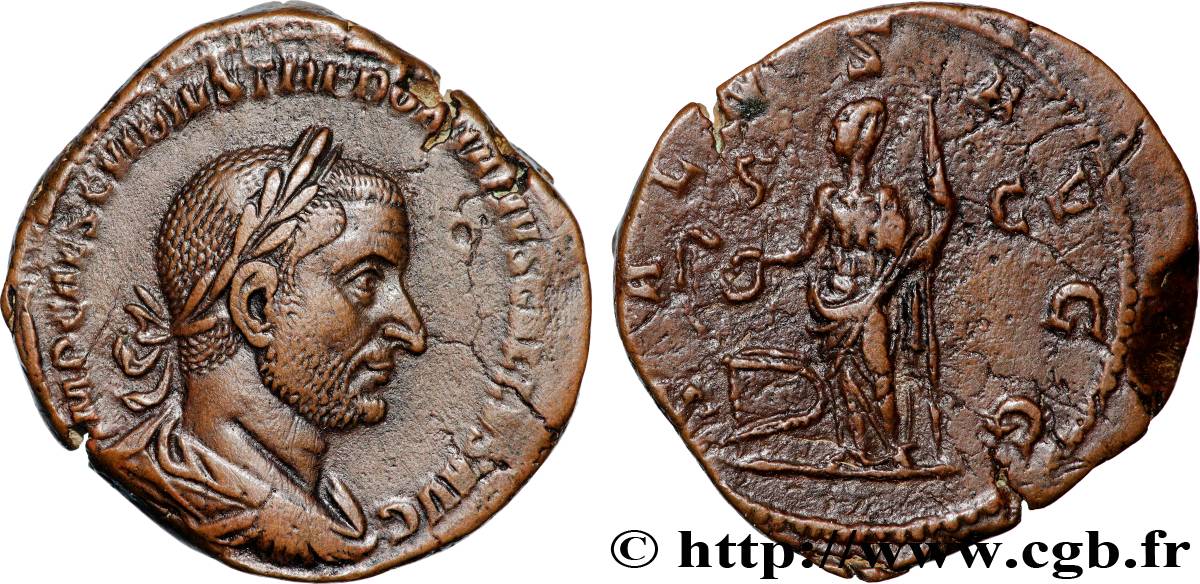 TREBONIANUS GALLUS Sesterce VZ/SS