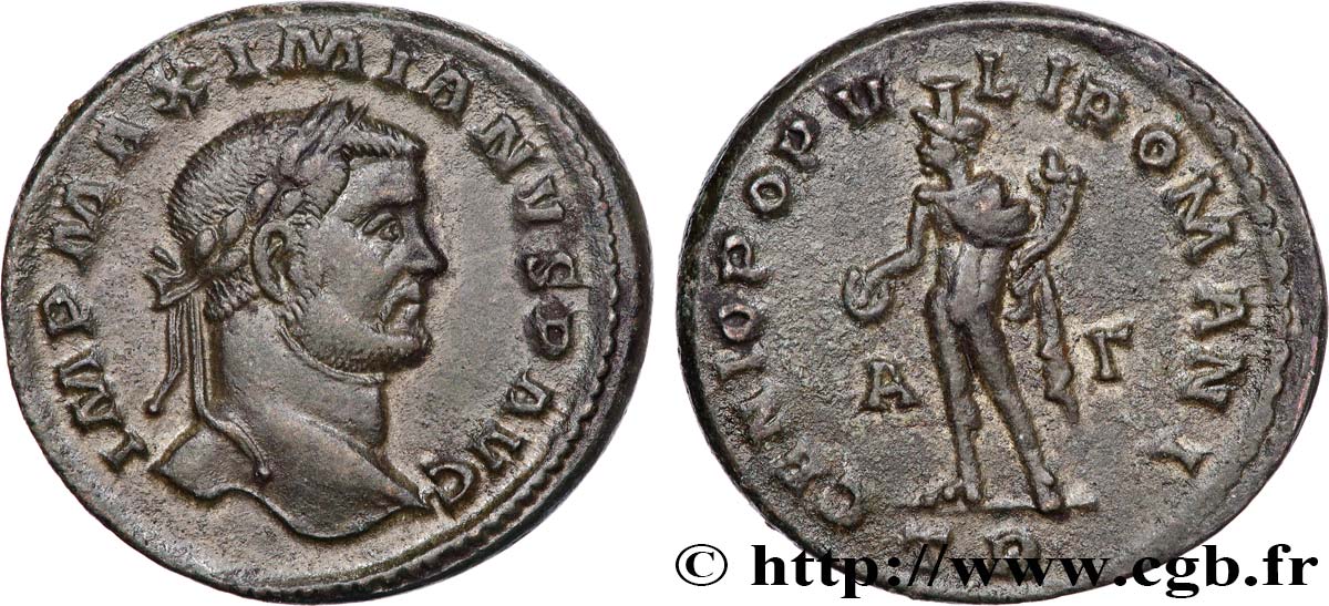 MAXIMIEN HERCULE Follis ou nummus SUP/TTB+