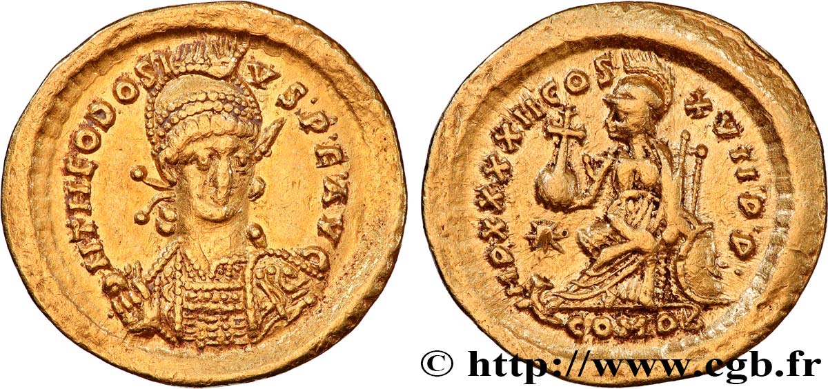 THEODOSIUS II Solidus AU