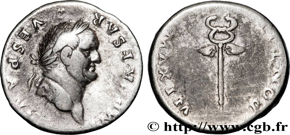 VESPASIAN Denier AU/XF