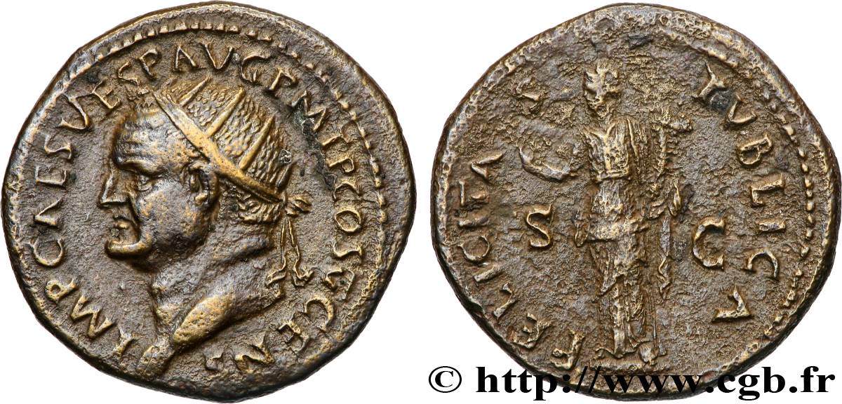 VESPASIAN Dupondius AU/XF