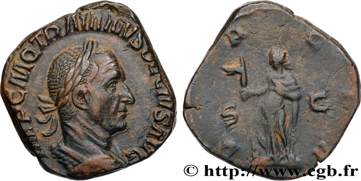 TRAJAN DÈCE Sesterce TTB+/TB+
