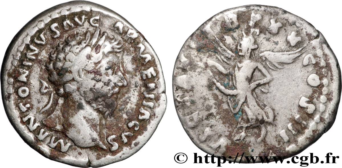 MARCUS AURELIUS Denier XF