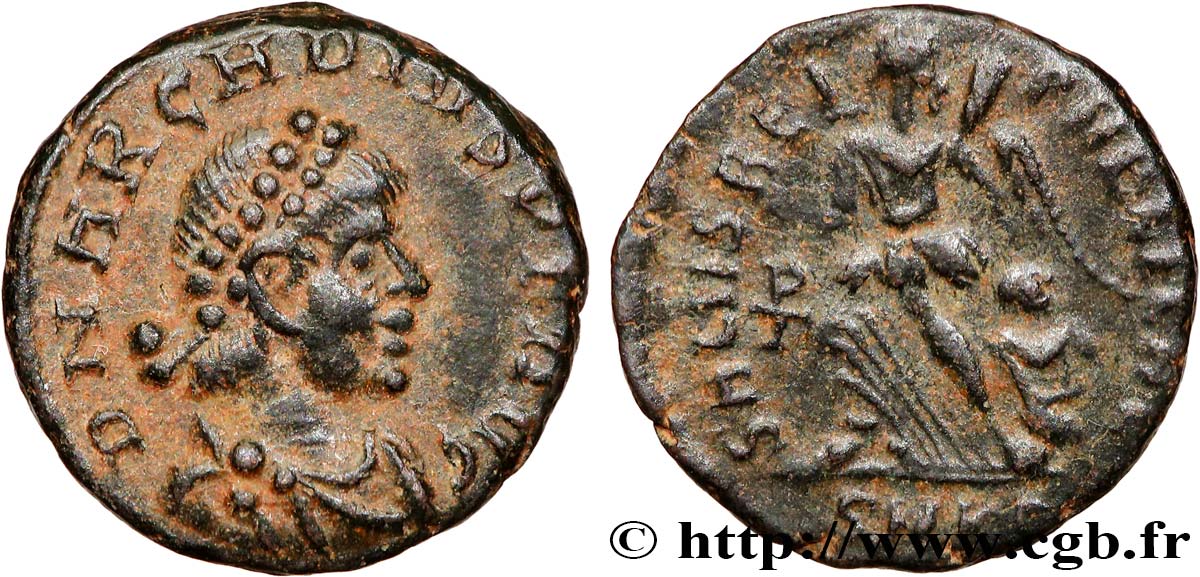 ARCADIUS Nummus ou demi-nummus AU