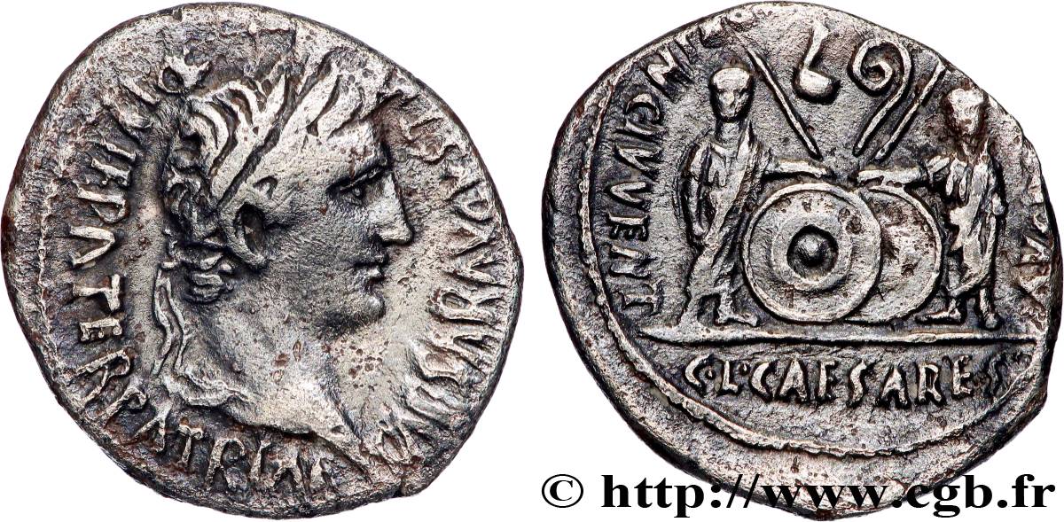 AUGUSTUS, CAIUS and LUCIUS Denier XF
