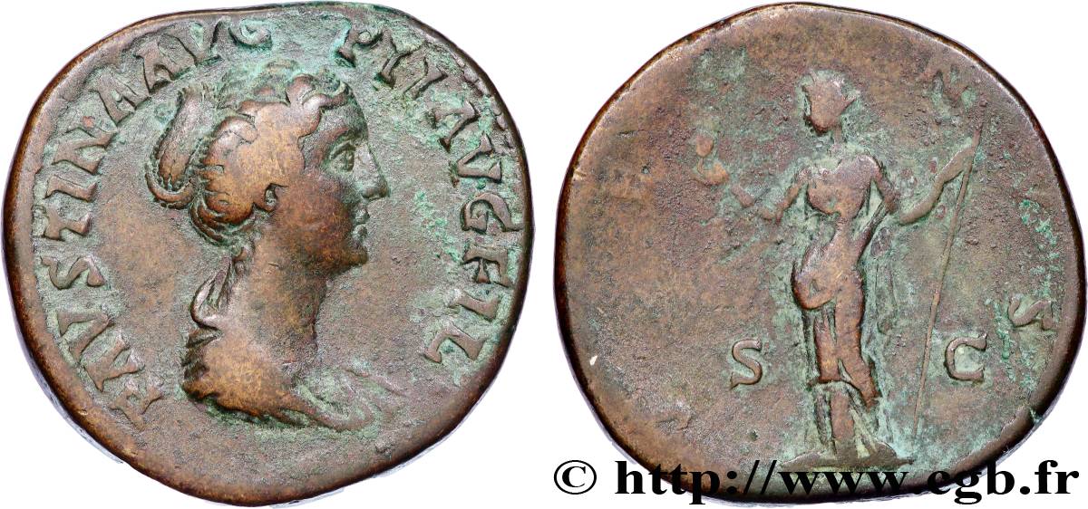 FAUSTINA MINOR Sesterce VF