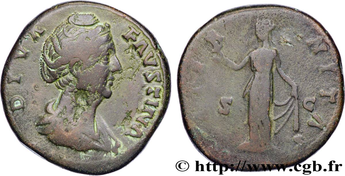 FAUSTINA MAJOR Sesterce VF/VF