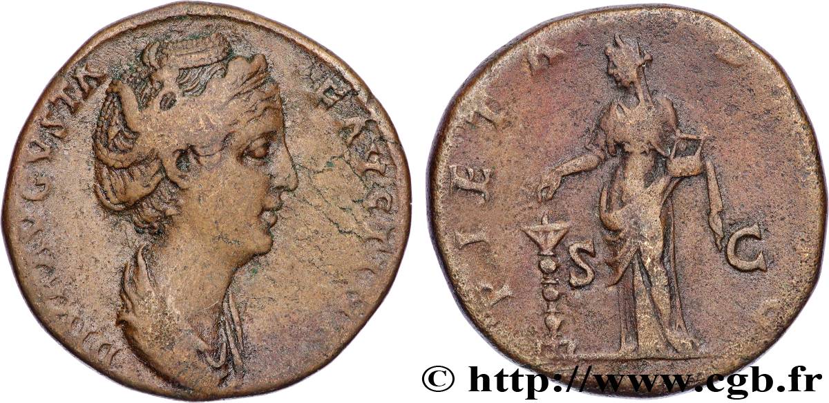 FAUSTINA MAJOR Sesterce XF/VF